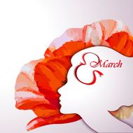 Greeting Card Beautiful young woman with flower N2