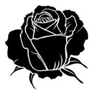 Silhouette of rose bud N2