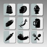 Black kitchen icons