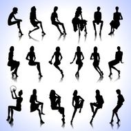 Set of sitting women N2