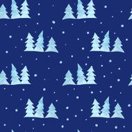 vector watercolor trees seamless pattern N5