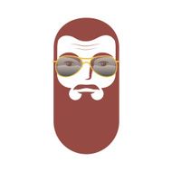 simple contour the face with a beard wearing glasses N2