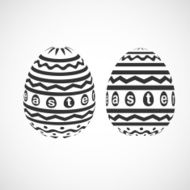 decorative Easter egg with monochrome ornament N2