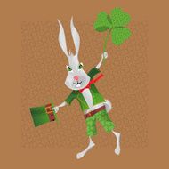 Rabbit in a Leprechaun suit St Patrick’s Day Greeting card