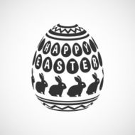 black and white decorative egg N2