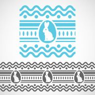 pattern with waves rabbit and egg N2
