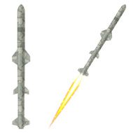 Military two-stage rockets on a white background Vector illustr