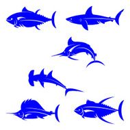 saltwater game fishes silhouette
