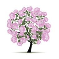 Spring tree with flowers for your design
