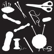Vector silhouette of needlework N2