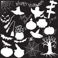 silhouette vector elements Halloween