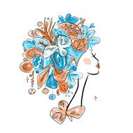 Woman portrait with hairstyle for christmas carnival N4