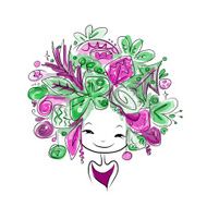 Woman portrait with hairstyle for christmas carnival N6