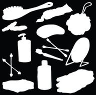 Vector silhouette of the elements for bathroom N2