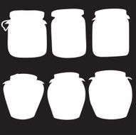 Vector silhouette of glass jars N2