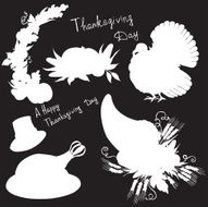vector silhouette elements Thanksgiving