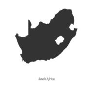 Black map of South Africa for your design