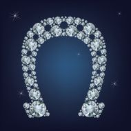 Lucky horseshoe made a lot of diamonds