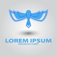 Flying blue bird icon