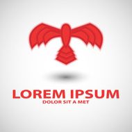 Flying red bird icon