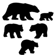 Polar bear silhouette collection with cub