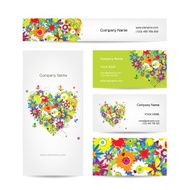 Set of cards floral heart for your design