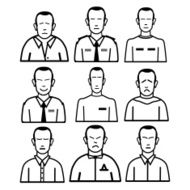 Business icons different male body types