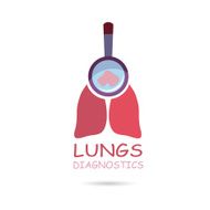 Lungs diagnostics symbol design vector illustration