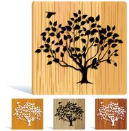 Tree Icon on Wood