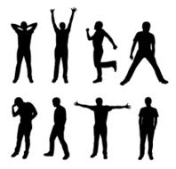 active people silhouette vector N2