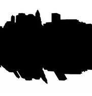 Lower Manhattan Silhouette On White Background N4