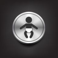Baby icon on silver button N2