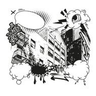City banner graffiti design elements vector illustration