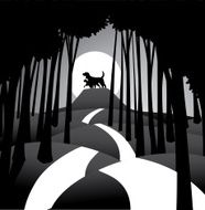 Dog and cat atop a hill
