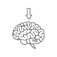 brain with arrow vector illustration