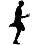 Athlete on running race silhouettes N3