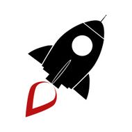 Black Silhouette Rocket Spaceship