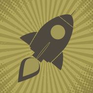 USA Rocket With Vintage Background