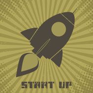 USA Rocket With Vintage Background And Text