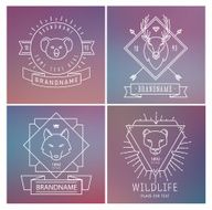 Trendy Retro Vintage Insignias Bundle Animals N4
