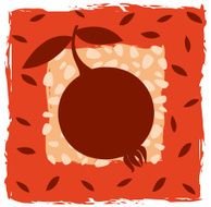 Pomegranate Silhouette On Red