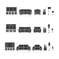 Set of silhouettes furniture N2
