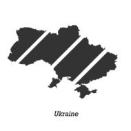 Black map of Ukraine for your design