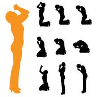 Vector silhouette of a woman N1346