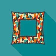 Vintage photo frame with colorful triangles and rhombuses N2
