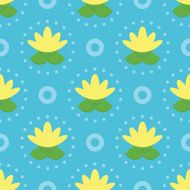 Seamless background of abstract flowers on blue N2