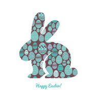 Easter bunny silhouette with egg pattern