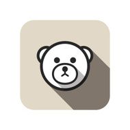 bear face flat icon circle animal series N2