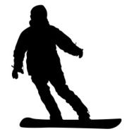 Black silhouette snowboarder N2