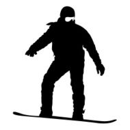 Black silhouette snowboarder N3